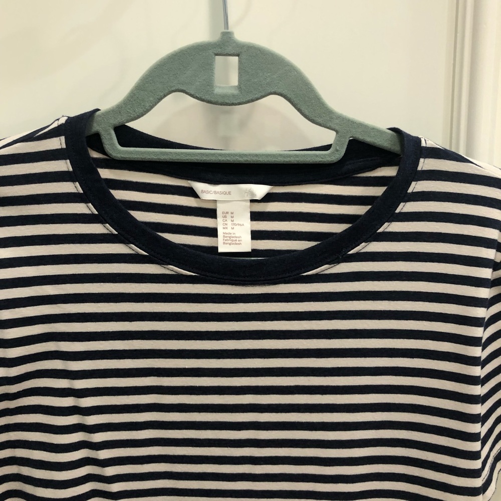 H&M Basic Navy & White Striped T-Shirt Dress - Picture 3 of 6